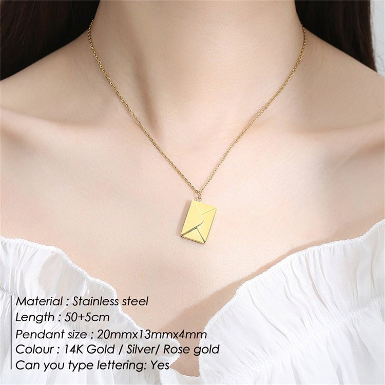 LoveLocket - Engraved Envelope Locket Necklace