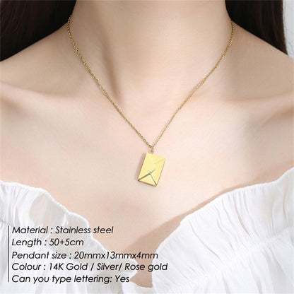 LoveLocket - Engraved Envelope Locket Necklace